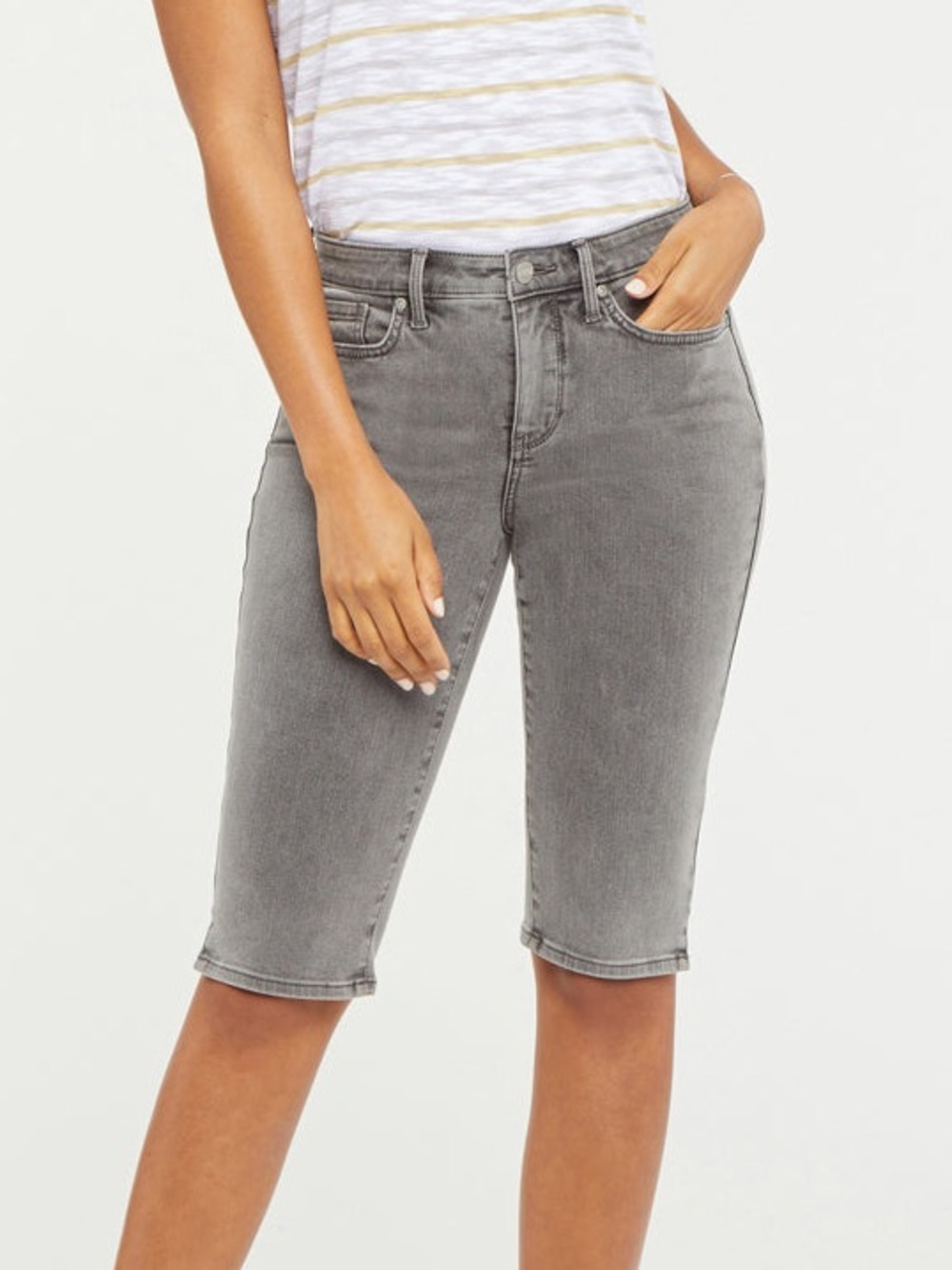 Grey Denim Shorts